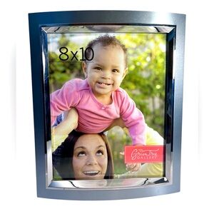 Vintage Silver Matte and Shiny Silver 8 x 10” Photo Frame by Green Tree Gallery.